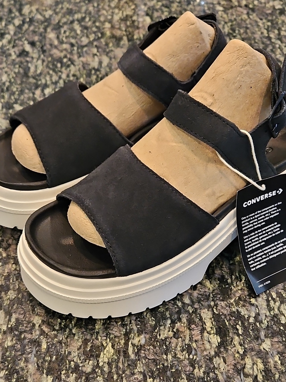 Converse Chuck Taylor All Star Lugged Heel Sandals Size 6 Suede New With Tags